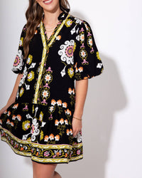 Thml - Midnight Blossom Puff Sleeve Dress