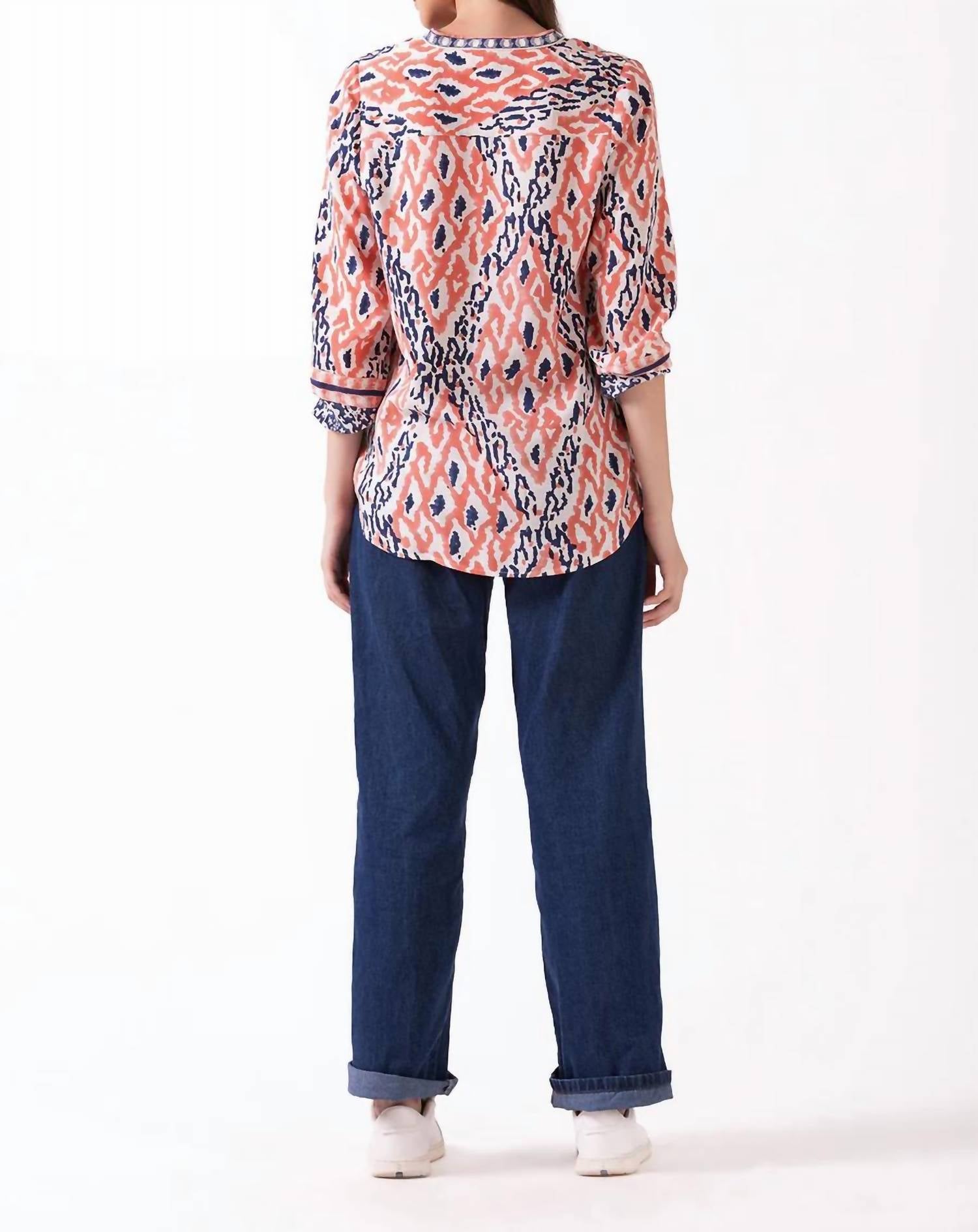 Ash & Eden - Nehara Stand Collar Top