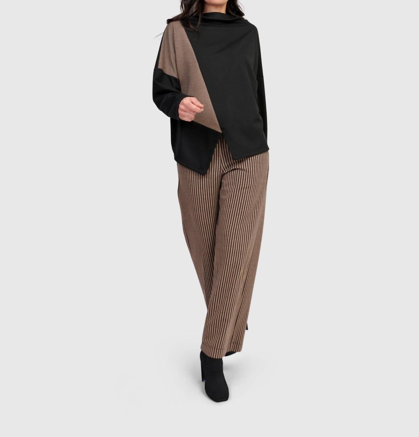 ALEMBIKA Brighton Funnel Top in chocolate - women's long sleeve top - view 5