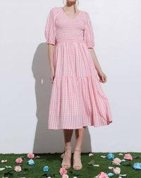 Aaron & Amber - Pink Gingham dress