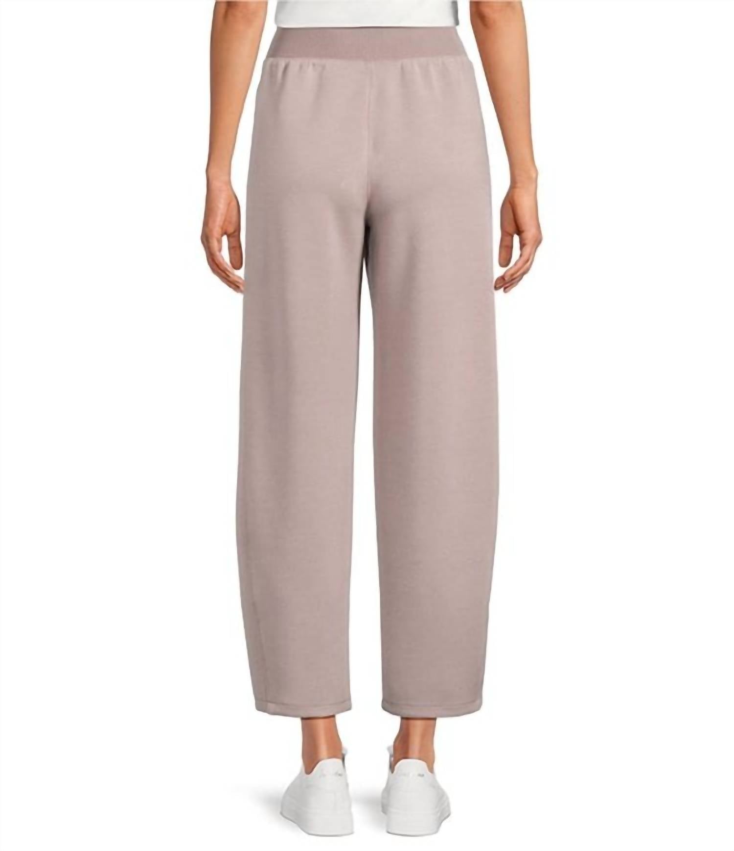 Spanx Air Essentials Luxe Barrel Leg Pants in coastal fog - women's pants - detail view
