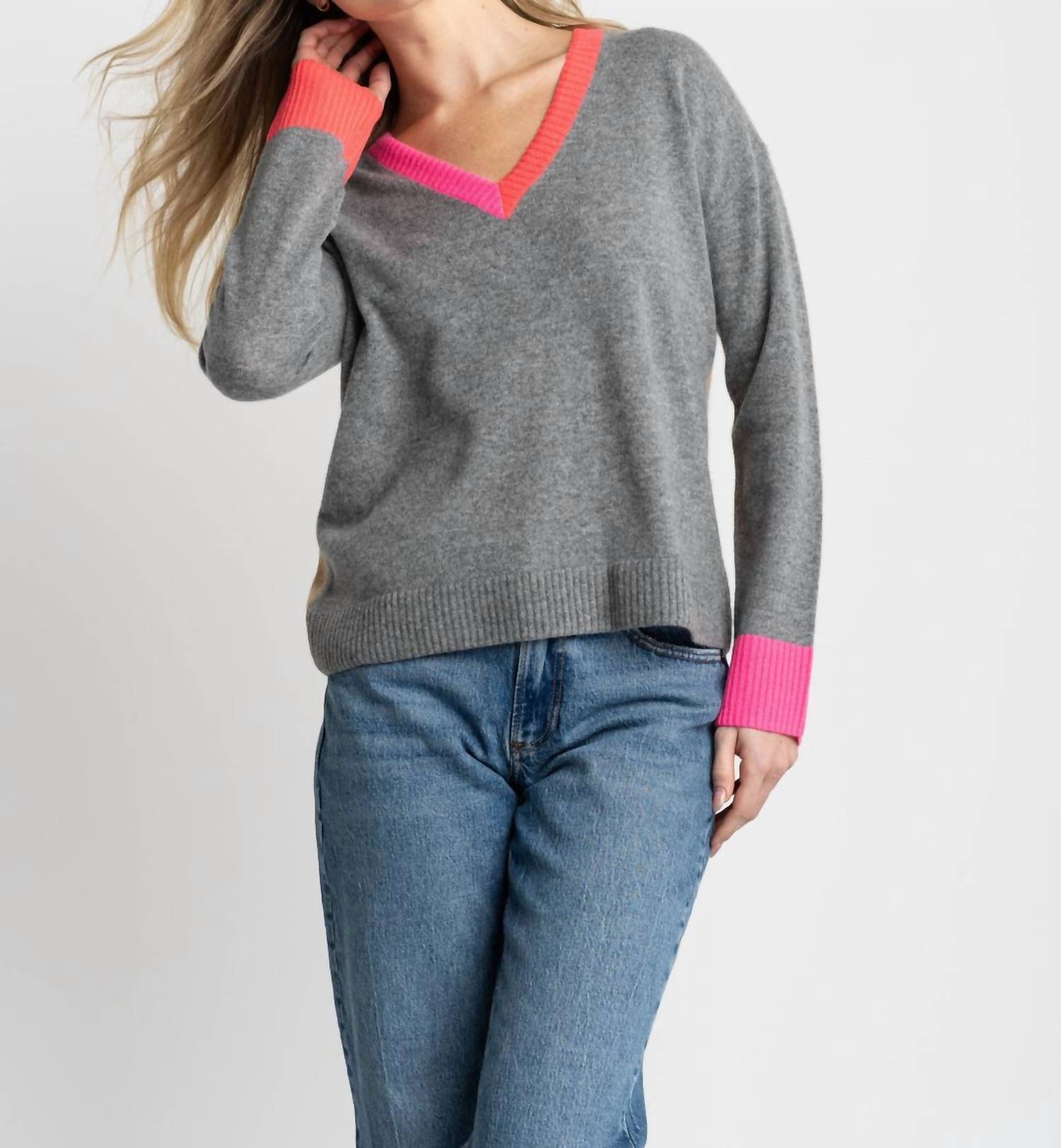 Lisa Todd - Women's Color Wheel Colorblock V Neck Sweater