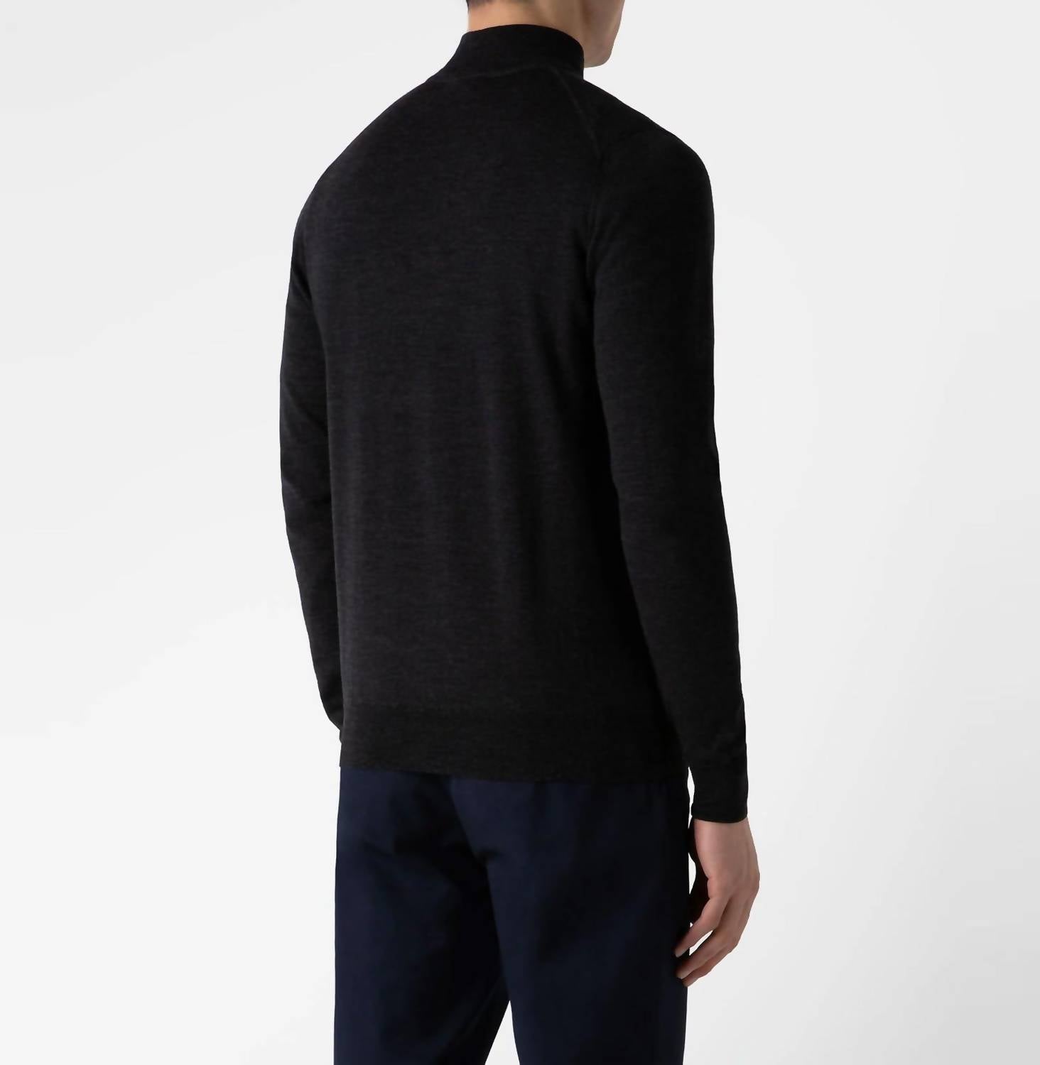 Sunspel - Extra Fine Merino Half Zip Neck Top