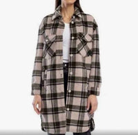 Blanknyc - Perfect Timing Plaid Wool Blend Long Shacket Jacket