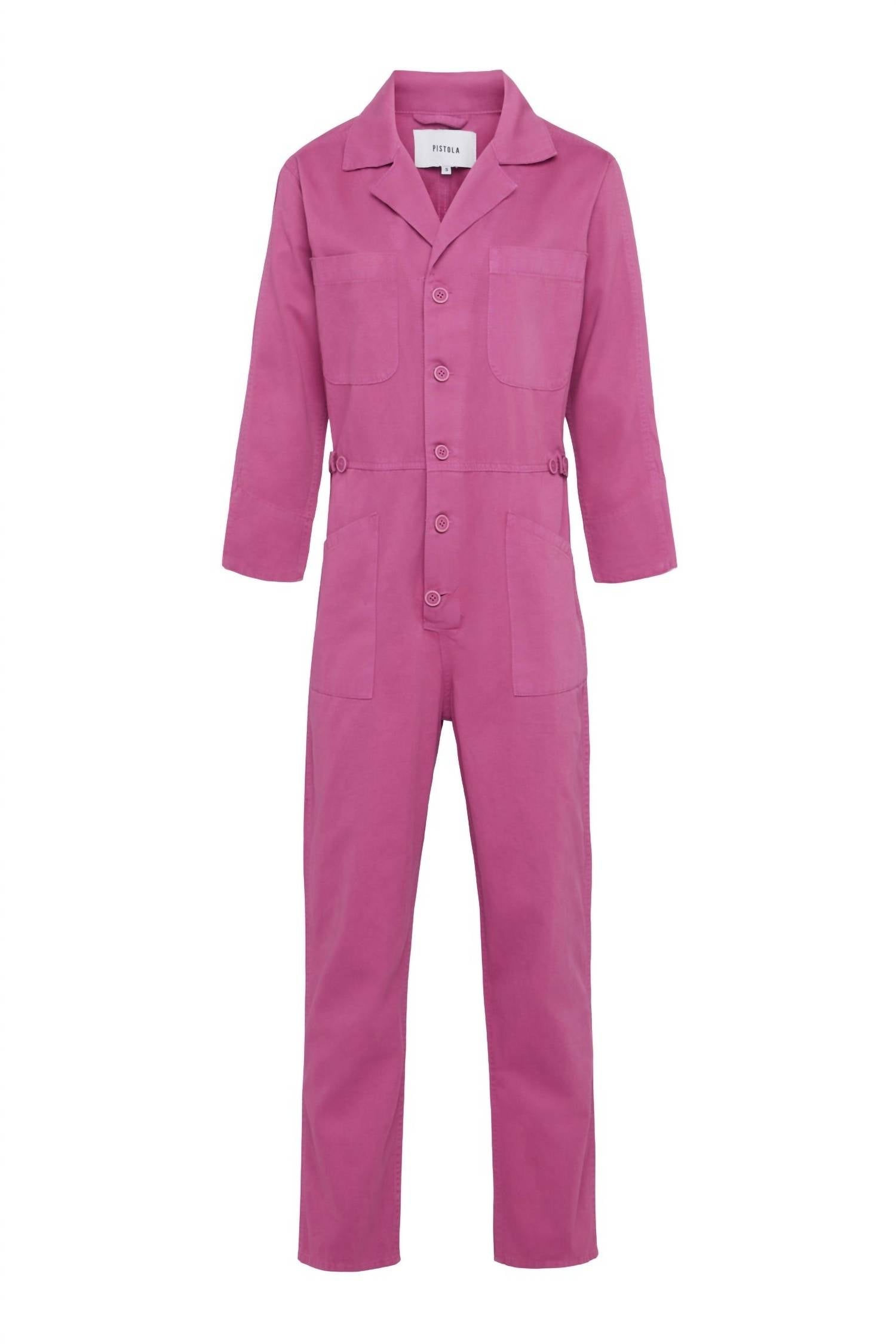 PISTOLA Tanner Long Sleeve Field Worker Jumpsuit in fuschia - women's pants - view 4