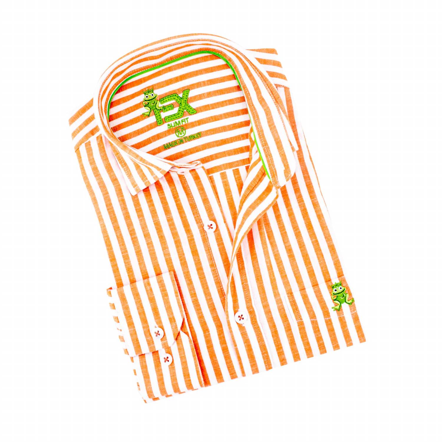 Eight X - Men's Stanford Stripe Frog Linen Shirt