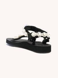 ARIZONA LOVE Women's Trekky Pearls Sandal in black - women's sandal - alternate view