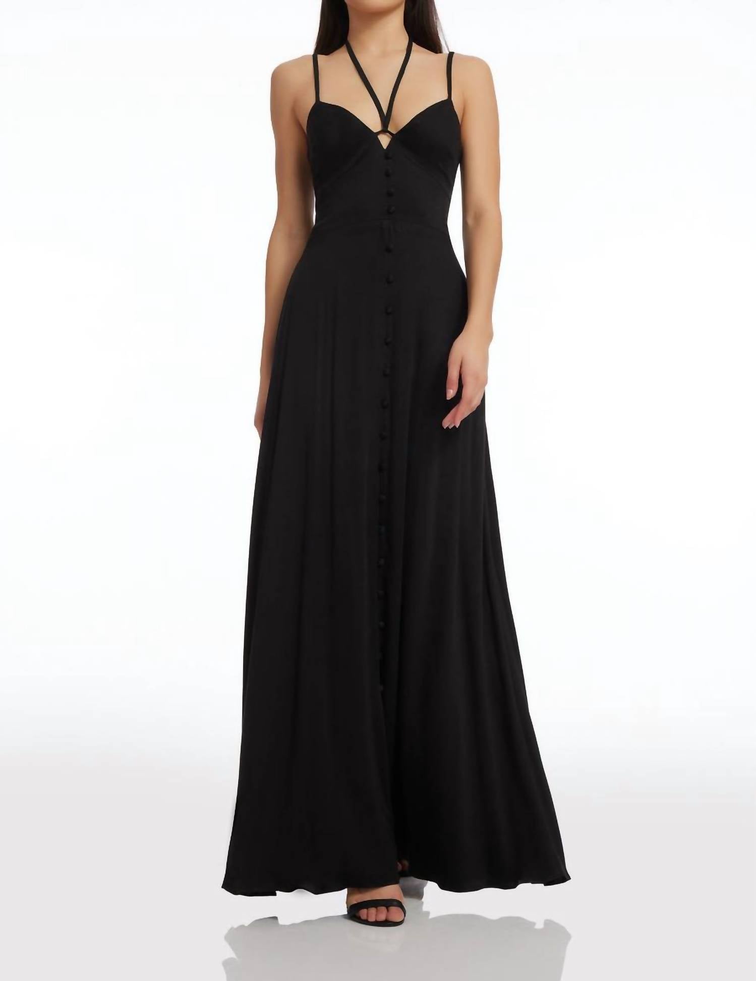 DRESS THE POPULATION Mia Maxi Dress in black - women's dress
