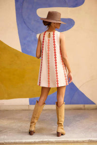 Anna-Kaci - Mallory Citrus Link Shift Dress