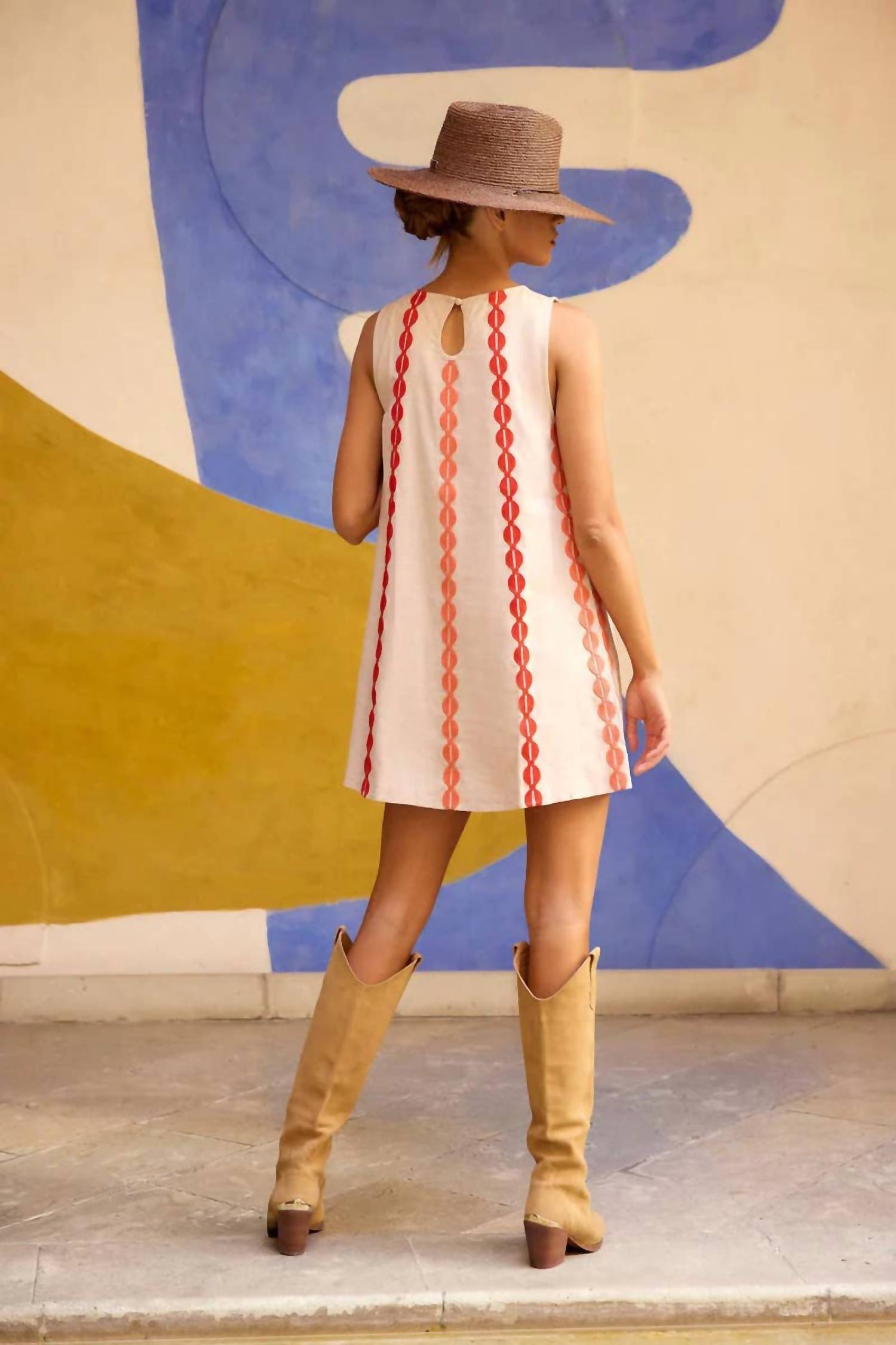 Anna-Kaci - Mallory Citrus Link Shift Dress