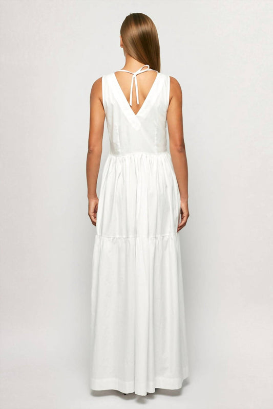 S/W/F - V Neck Embroidered Maxi Dress