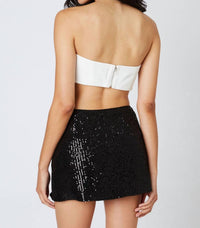 CLA Sequined Mini Skirt in black - women's skirt - detail view