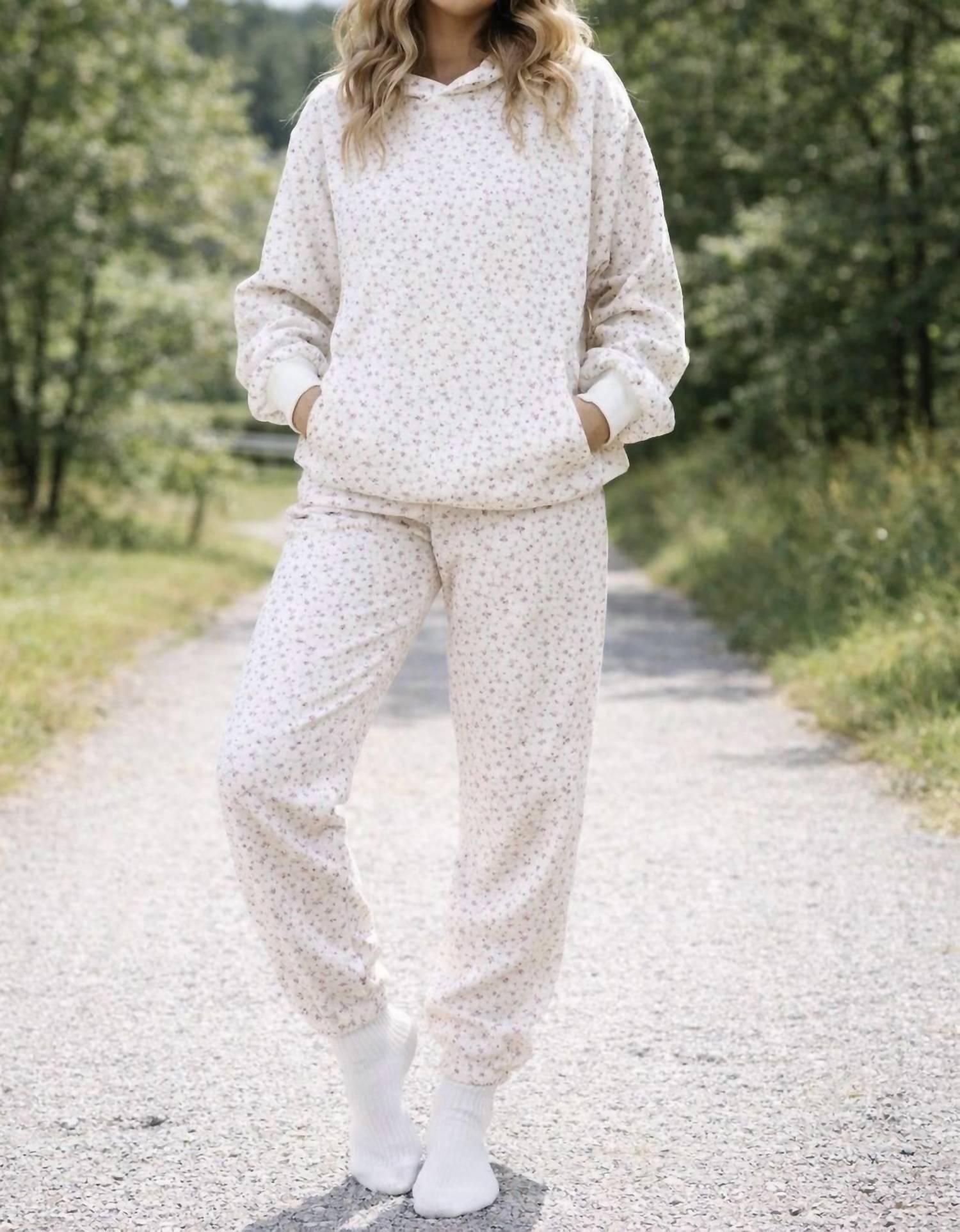 T & C  Apparel - Life is Sweet Floral Hooded Jogger Set