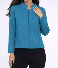 J'Envie/Eli Windsor Soft Collar Jacket in teal - women's jacket