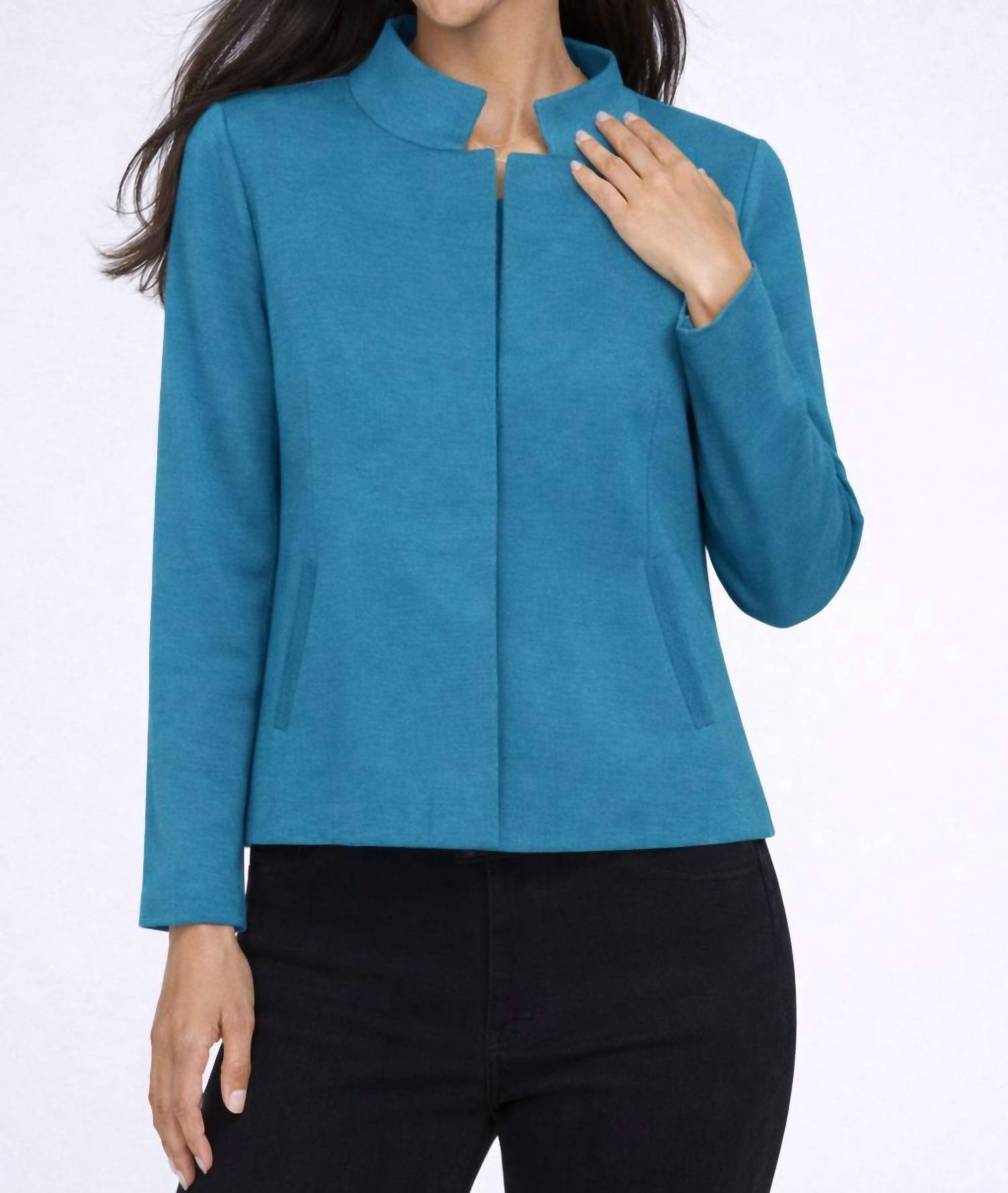 J'Envie/Eli Windsor Soft Collar Jacket in teal - women's jacket