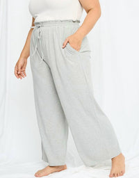 Hayden La - Ribbed Paperbag Wide Leg Pants
