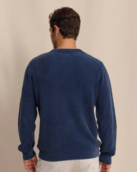 SOUTHERN TIDE Carrington Garment Dyed Crew Sweater in dress blue - men's sweater - alternate view