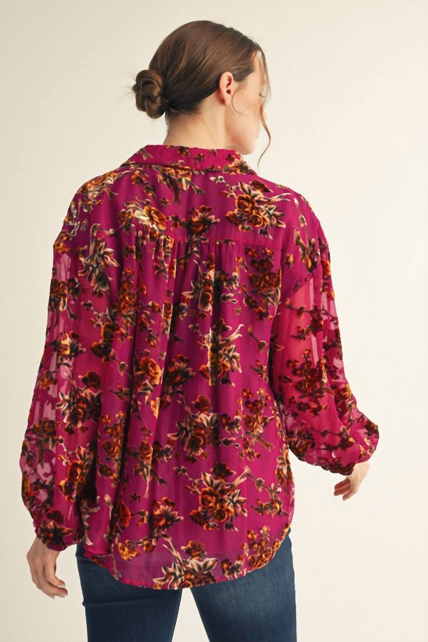 American Poet - Women's Velvet Jacquard Shirt
