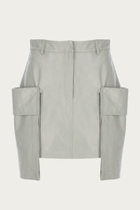 MINI CARGO LEATHER SKIRT