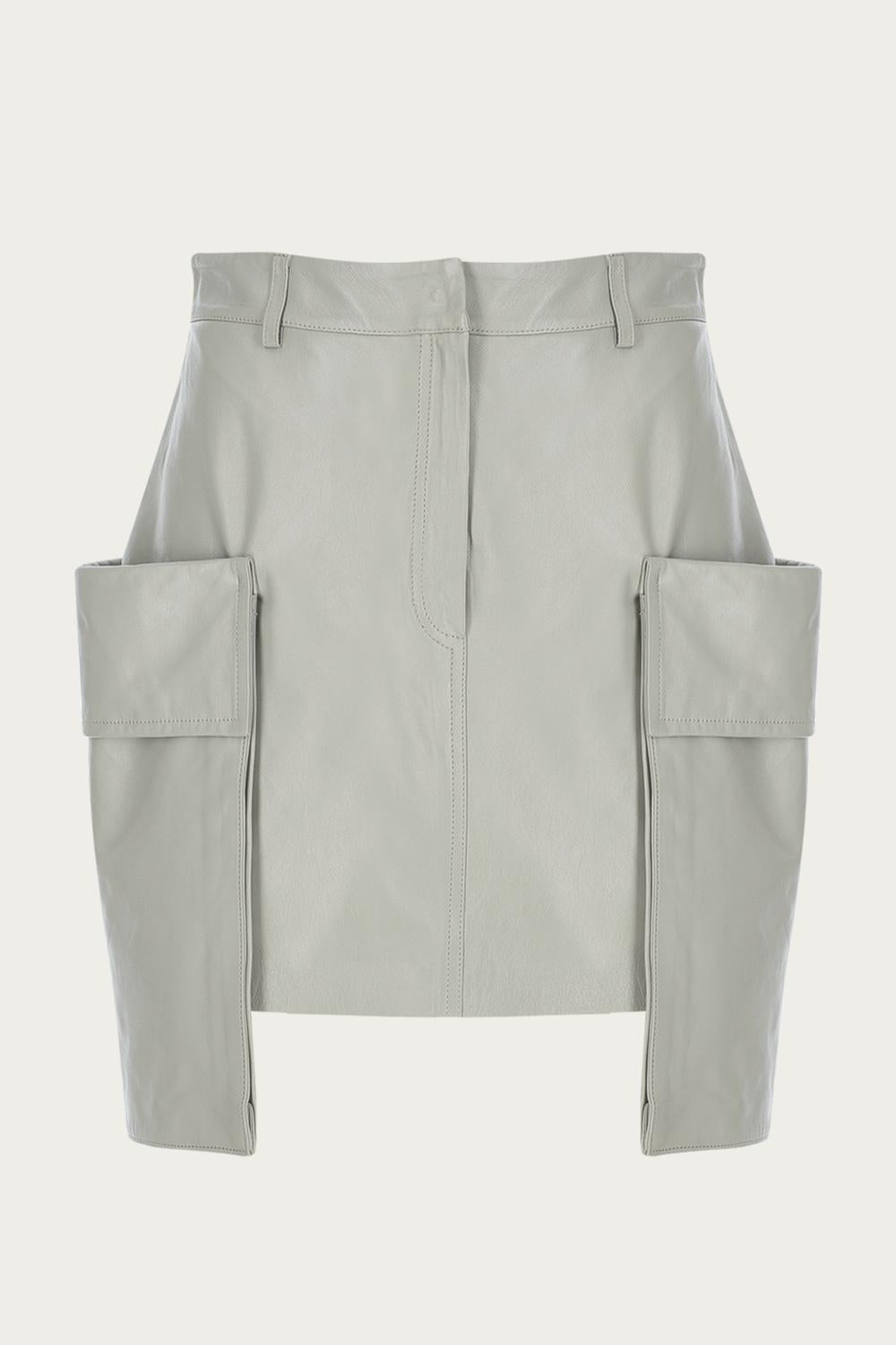 MINI CARGO LEATHER SKIRT