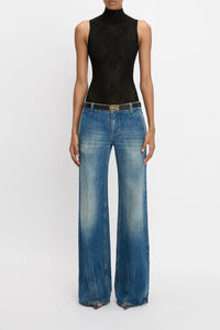 VICTORIA BECKHAM Sleeveless High Neck Bodysuit in black - women's shirt - alternate view