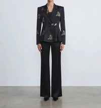 Lafayette 148 - Satin Gates Side Zip Flared Pants
