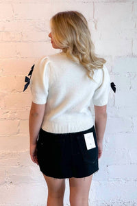 Day + Moon - Let It Snow Bow Sweater