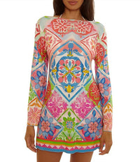 Becca By Rebecca Virtue - Mijas Keyhole Ring Plunge Neck Tunic Swim Cover-up