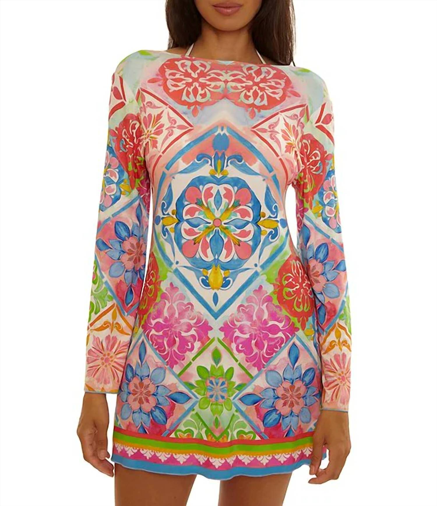 Becca By Rebecca Virtue - Mijas Keyhole Ring Plunge Neck Tunic Swim Cover-up