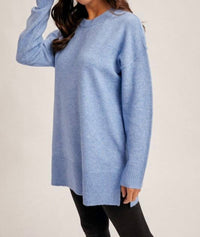 Hem & Thread - Crew Neck Oversized Everyday Tunic Sweater