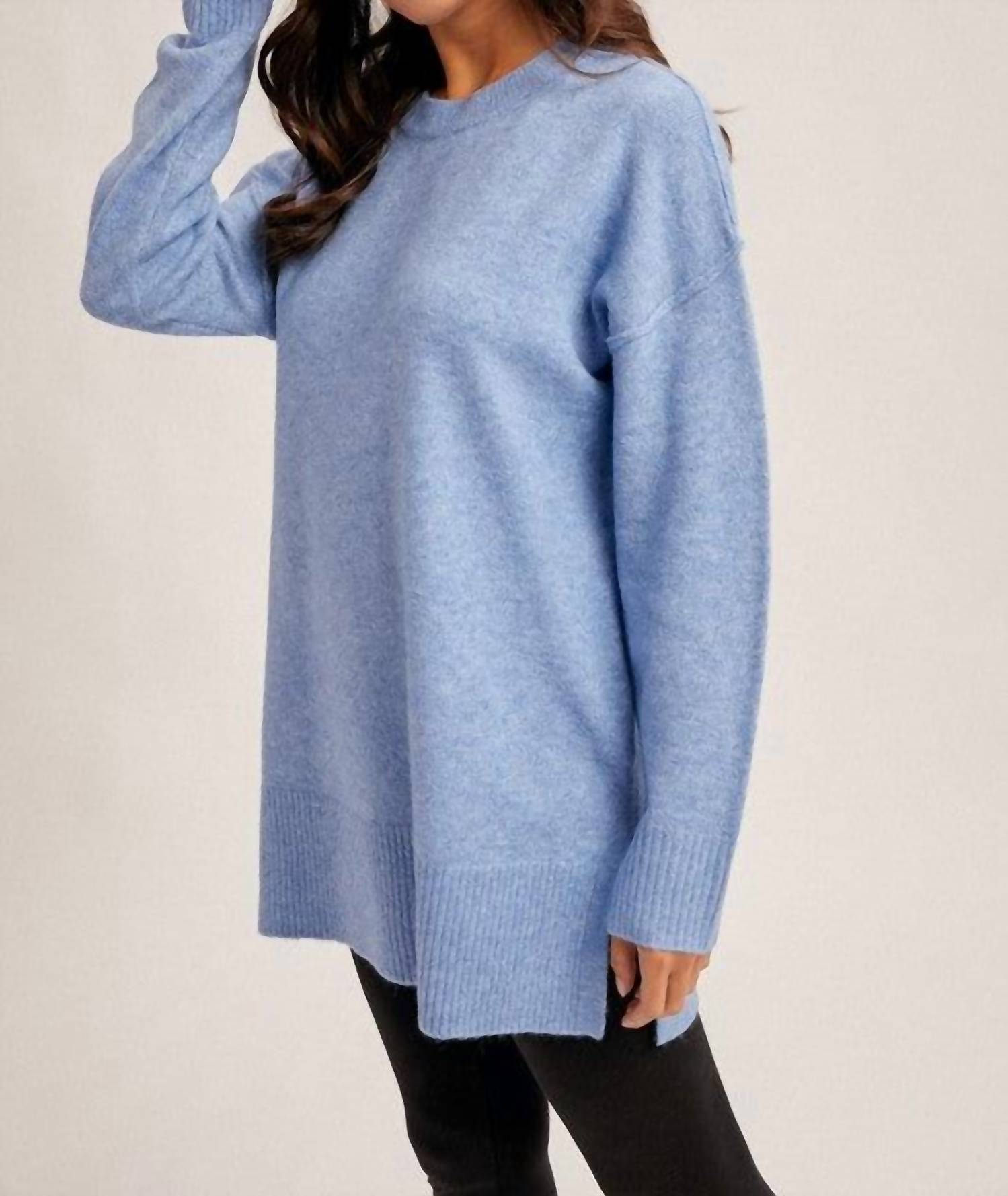 Hem & Thread - Crew Neck Oversized Everyday Tunic Sweater