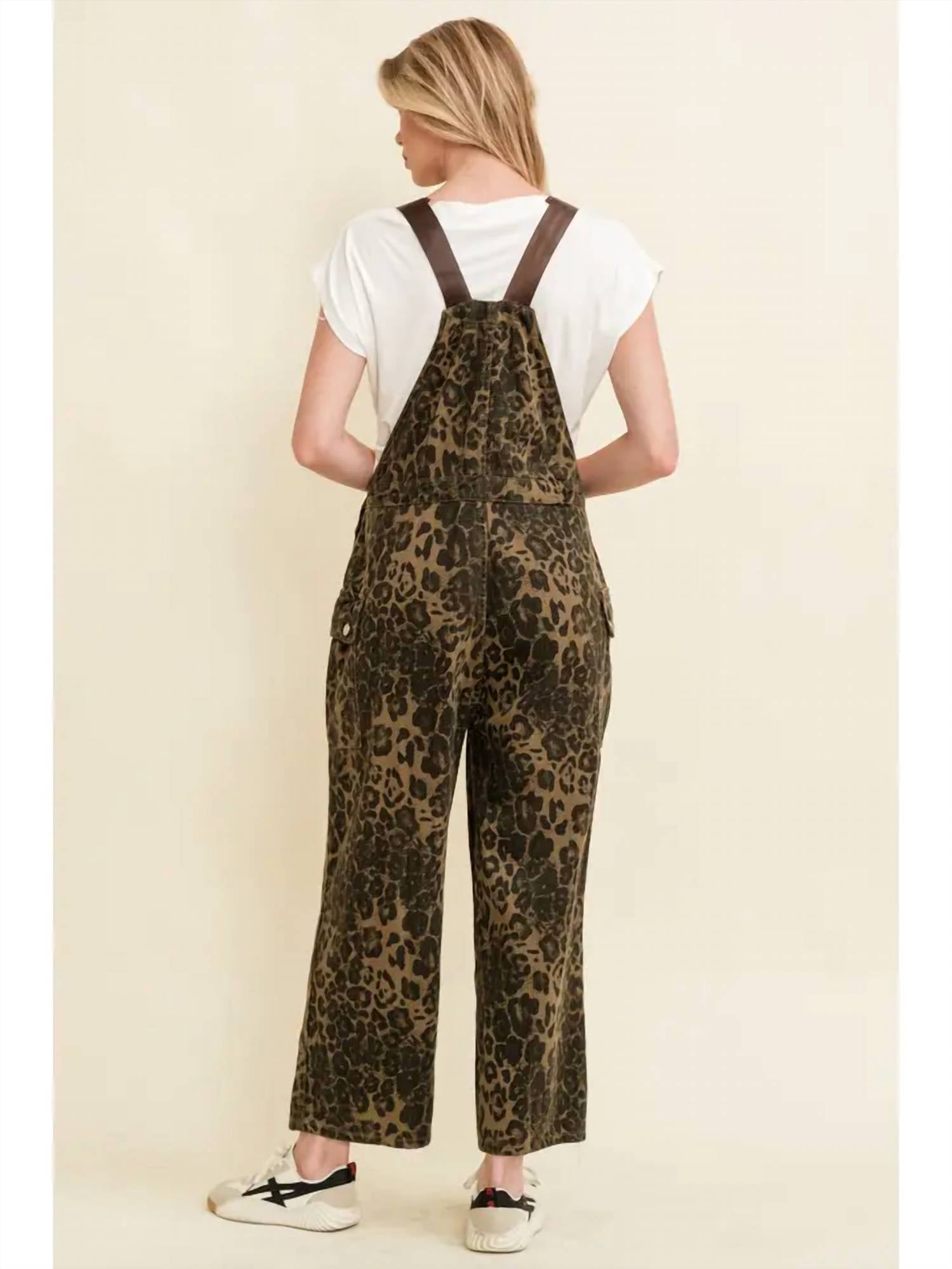 Cloud Ten - Leopard Print Jumpsuit Overalls