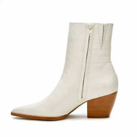 Matisse Women's Spade Booties in white croc vegan leather - women's shoe - view 5