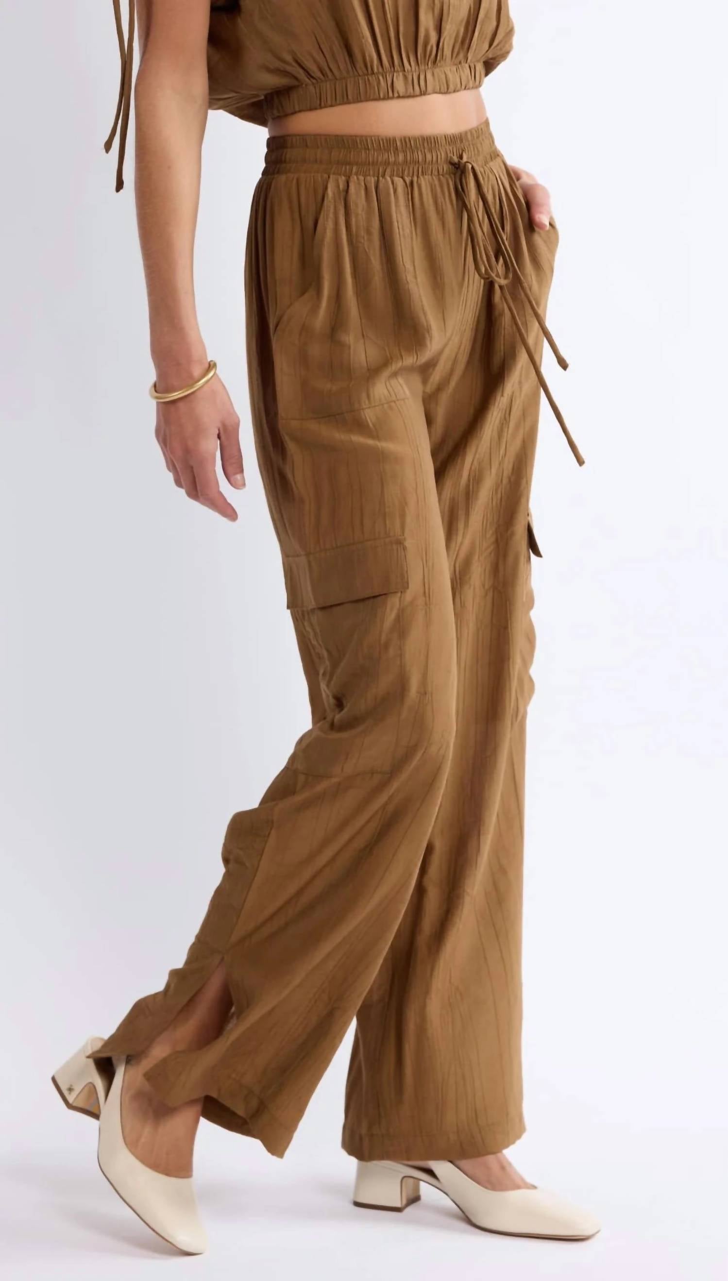 Sage The Label - Light A Fire Crinkled Cargo Pants