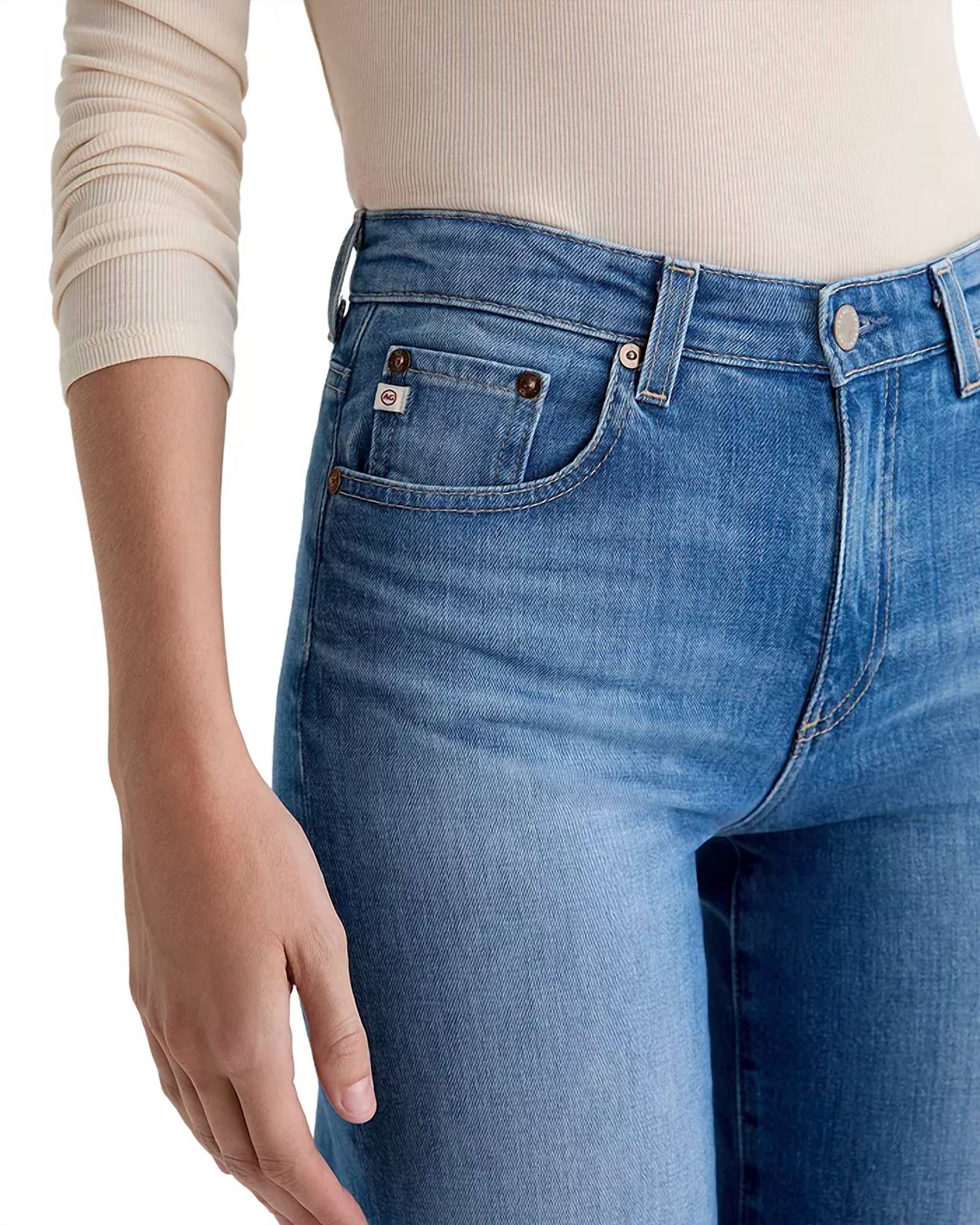 Ag Jeans - Saige Mid Rise Wide Leg Crop Jeans