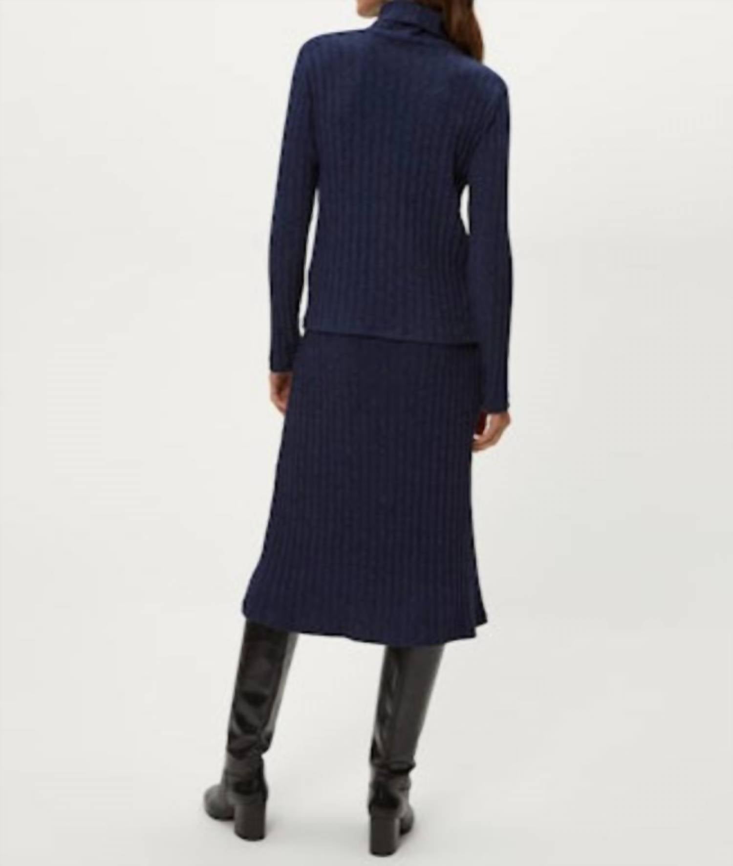 Michael Stars Shania Midi Skirt in blue - women's skirt - detail view