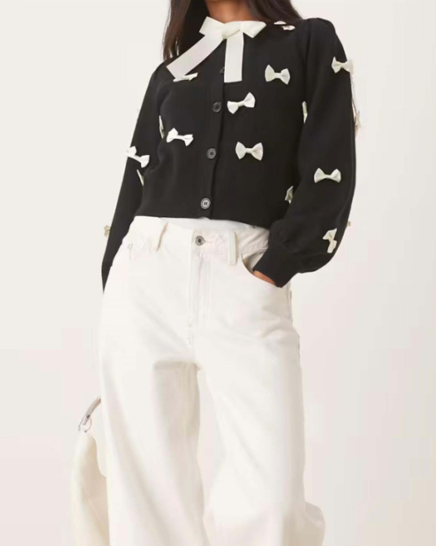 Never Fully Dressed - SOPHIA BOW CARDIGAN