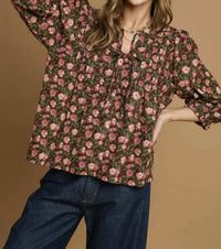 Umgee - Bloom & Stroll Pintuck Blouse