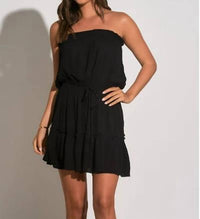 Elan - Strapless Ruffle Hem Dress