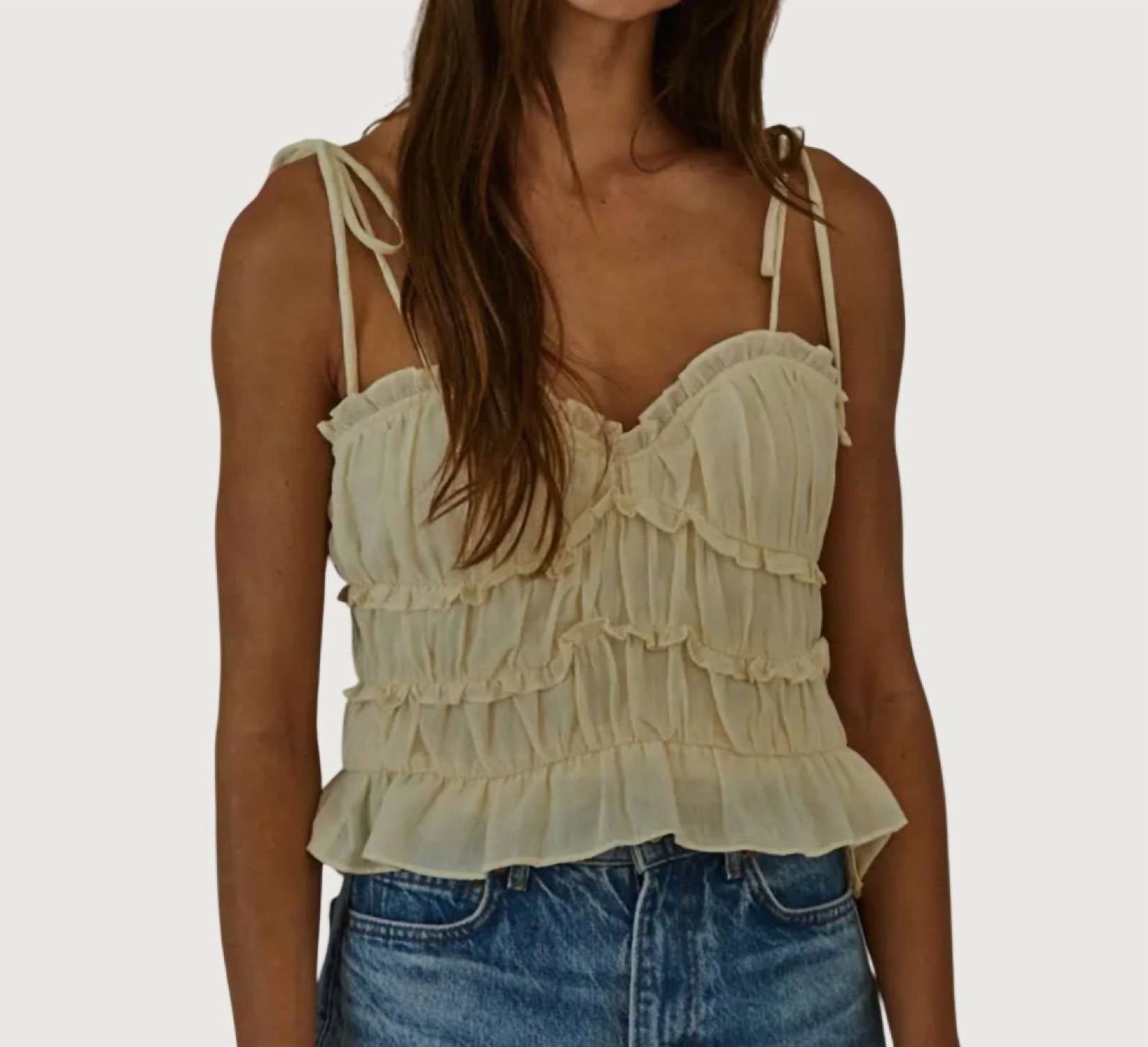 By Together - Walker Woven Cotton Ruffle Top