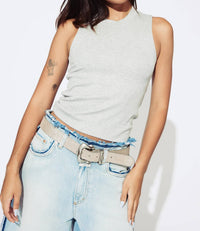Lna - Ribbed Double Layer Tank Top
