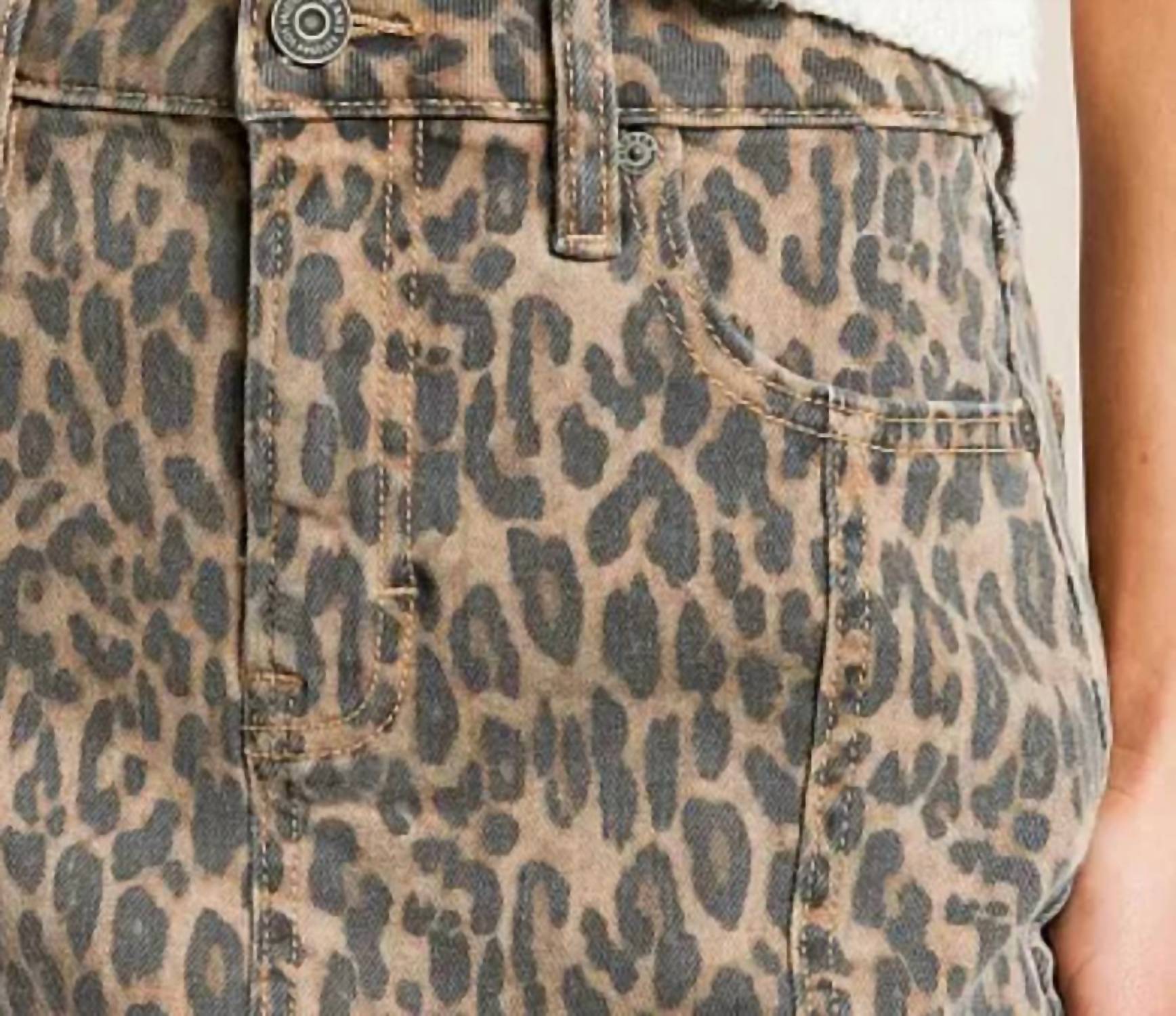 Hidden - Cheetah Denim Mini Skirt