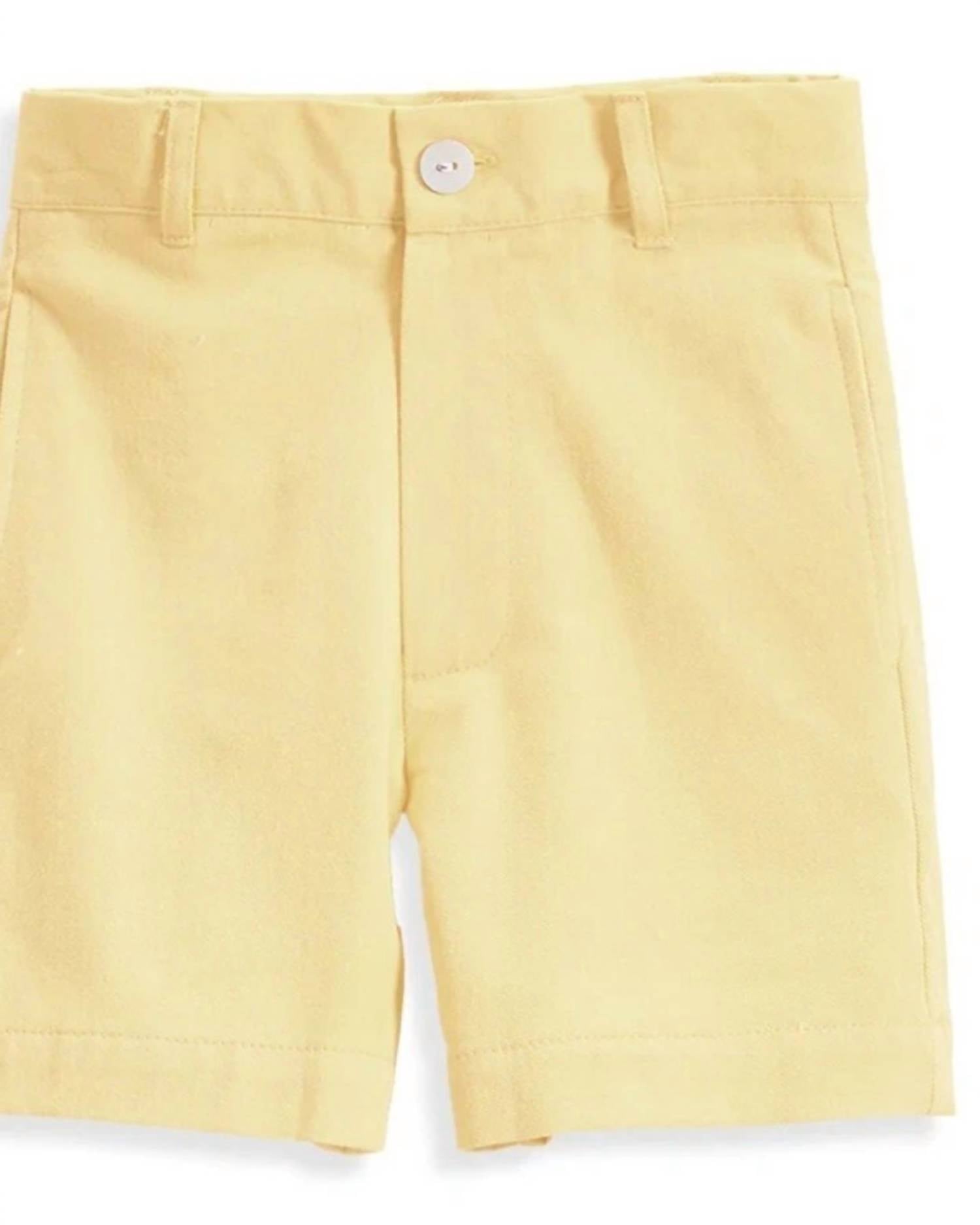 bella bliss Kid's Wilson Twill Short in yellow - kids' shorts - detail view
