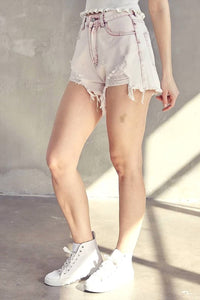 Idem Ditto - Distressed Hem Denim Shorts