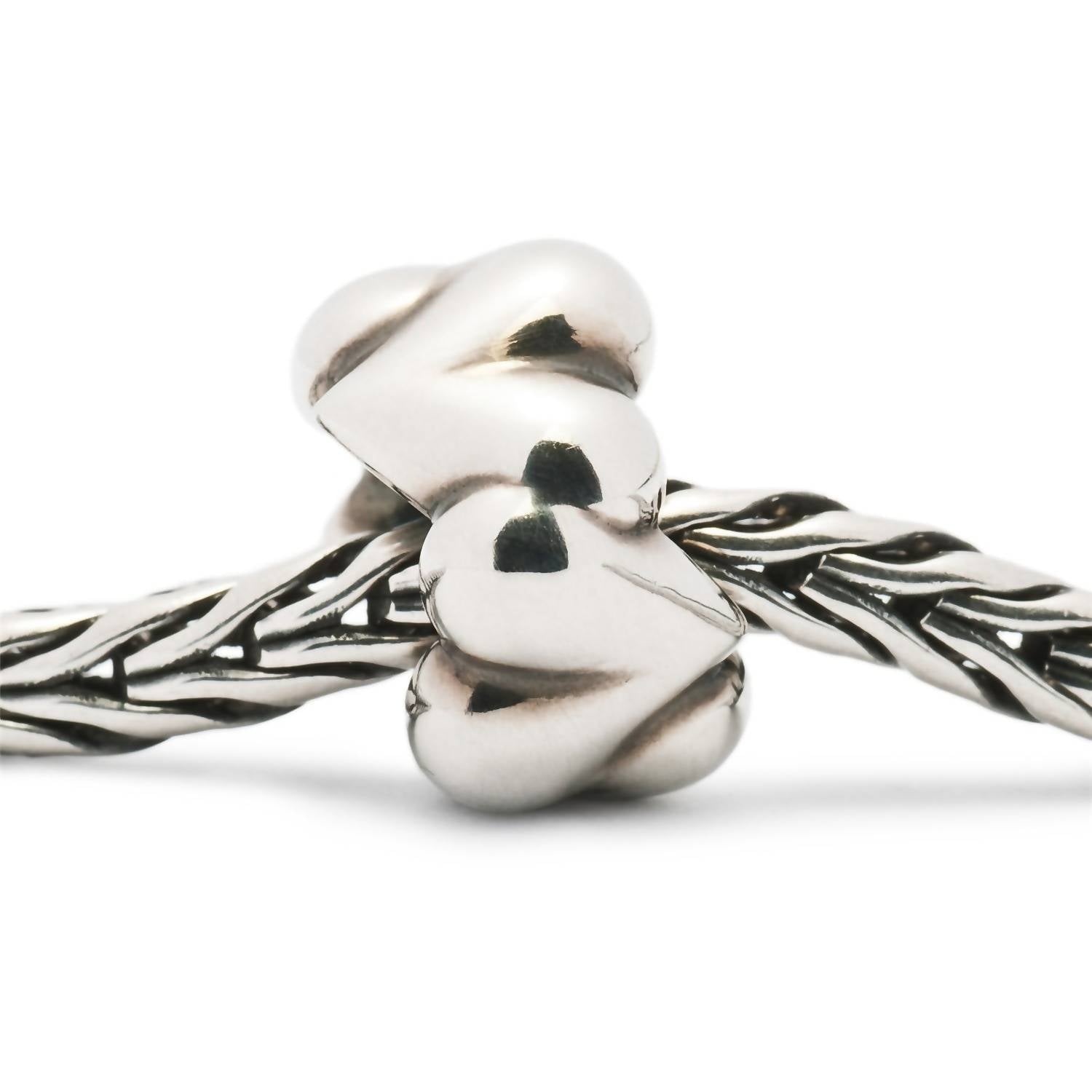 Trollbeads Women's Organic Hearts Bead Charm in silver - women's accessory - detail view