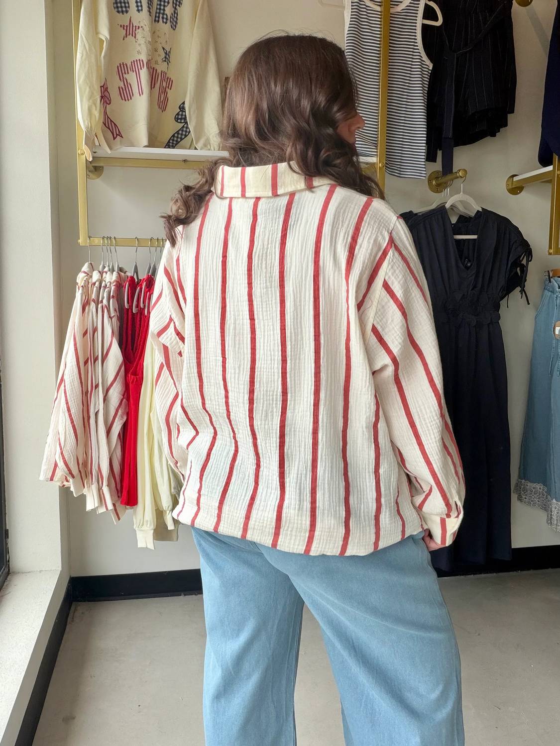 Sunday Edition - Women's Stripe Gauze Top