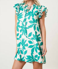 Peach Love - Floral Ruffle Dress