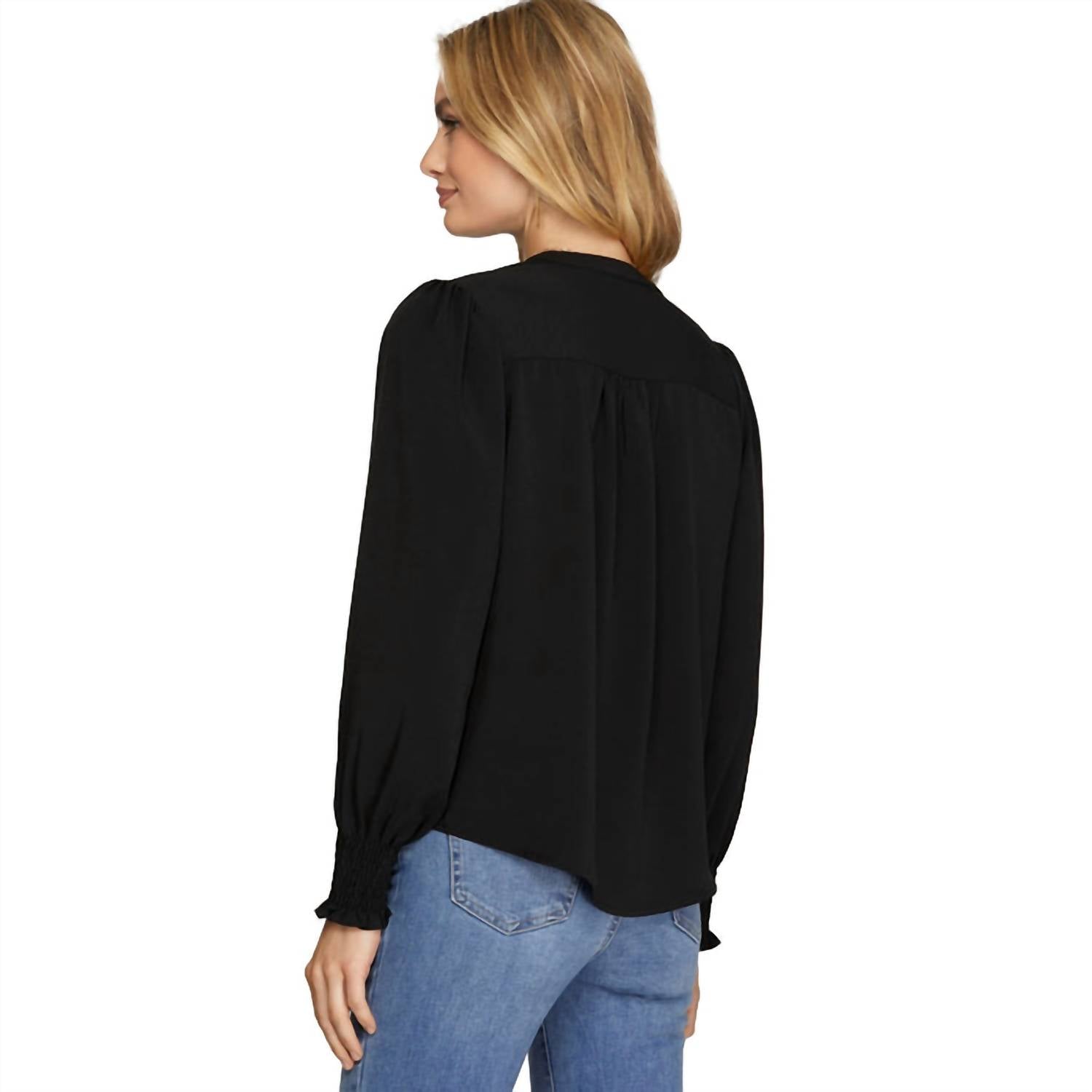 She + Sky - Millie Long Sleeve Front Pleats Top