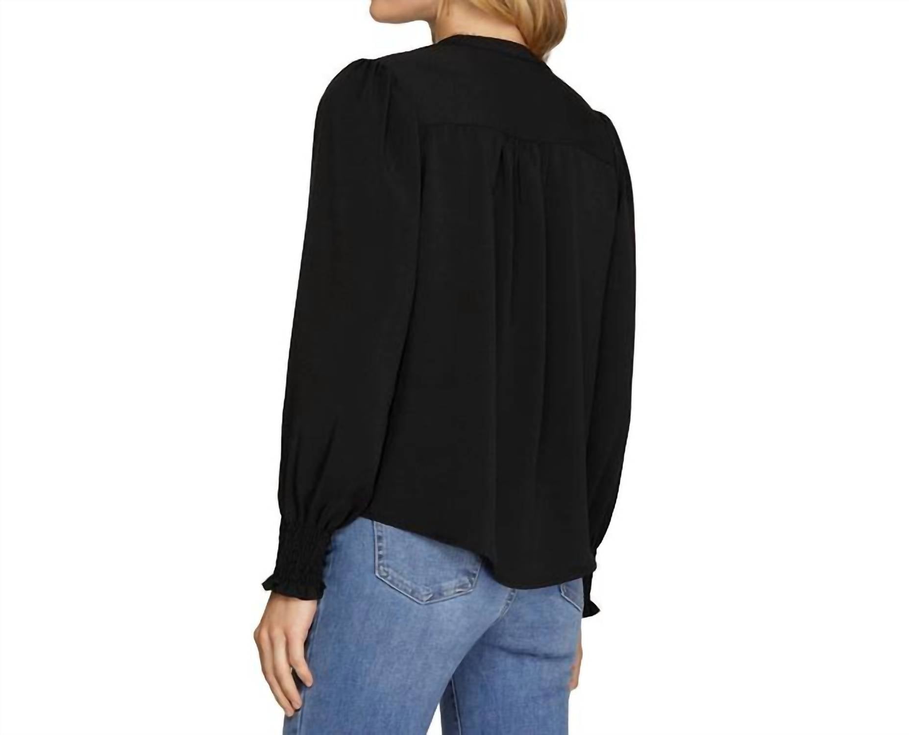 She + Sky - Millie Long Sleeve Front Pleats Top