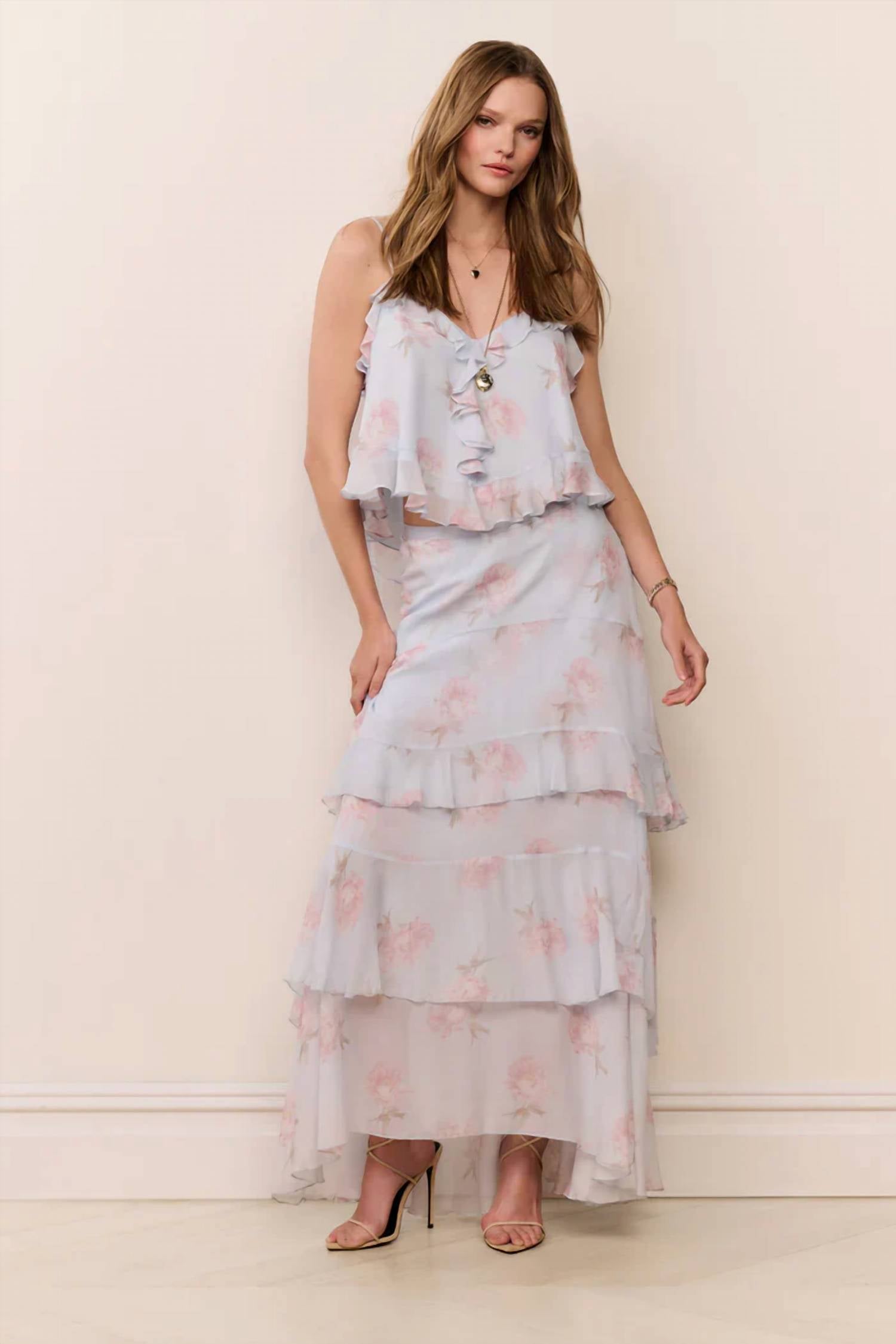 Loveshackfancy - Soleia Floral Chiffon Maxi Skirt